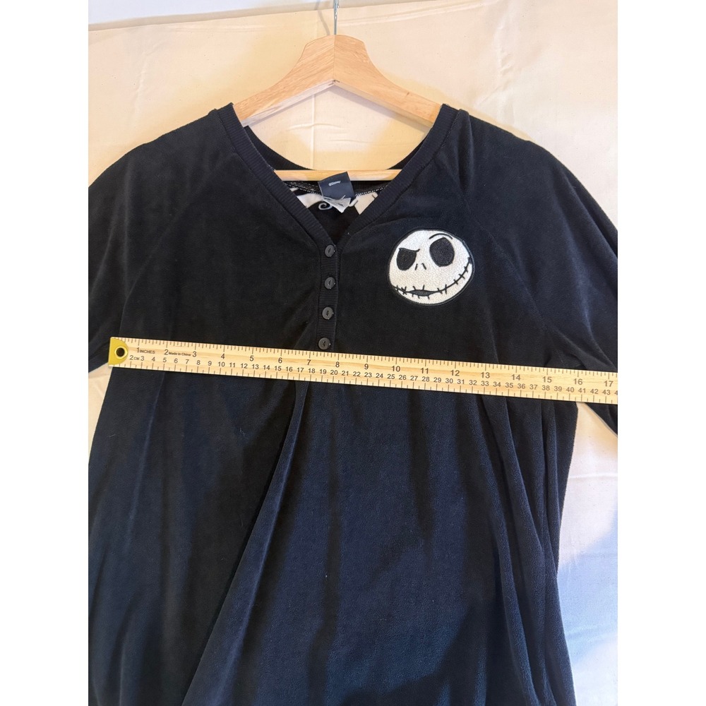 Disney Nightmare Before Christmas Jack Skellington Velour Henley Top Black S - Picture 5 of 6
